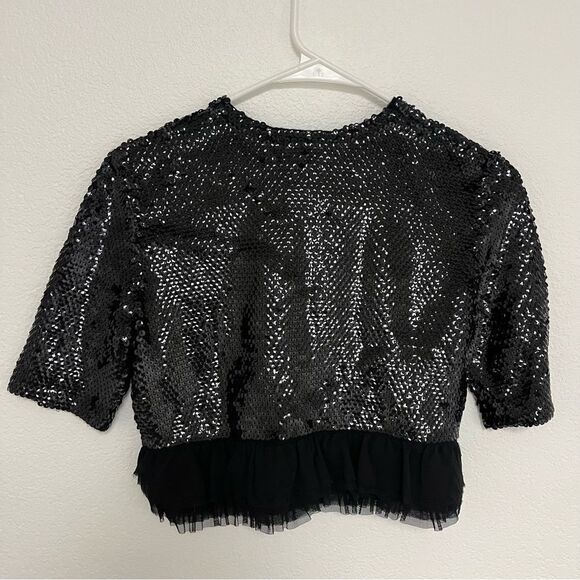 BCBGMaxAzria Sequin Black Cardigan Jacket NWT women’s size XS - Picture 9 of 9